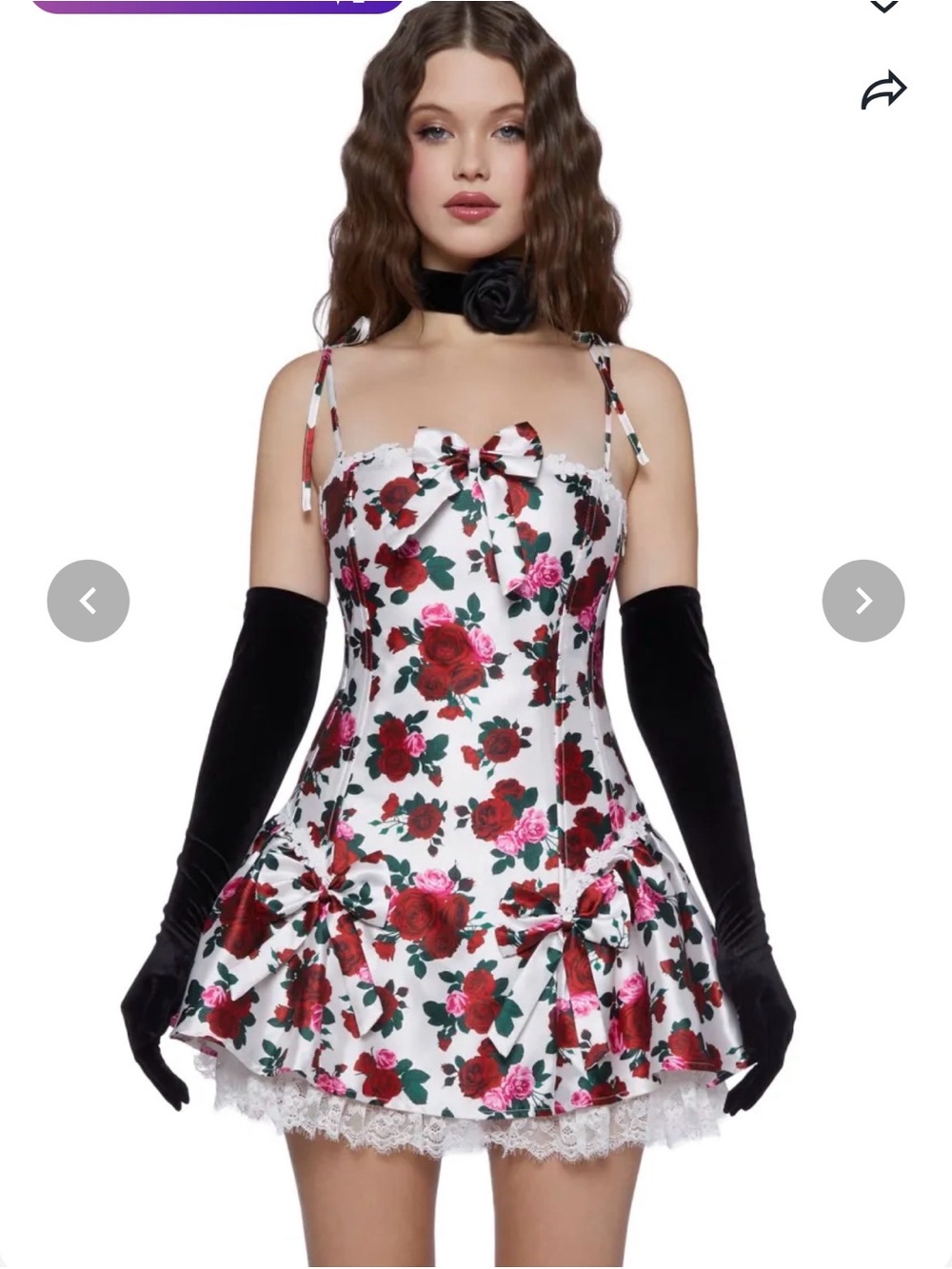 NWT Sugar Thrillz Scandal Sheet Taffeta Corset Mini Dress Rose Floral Large